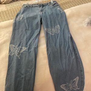 baggy butterfly jeans